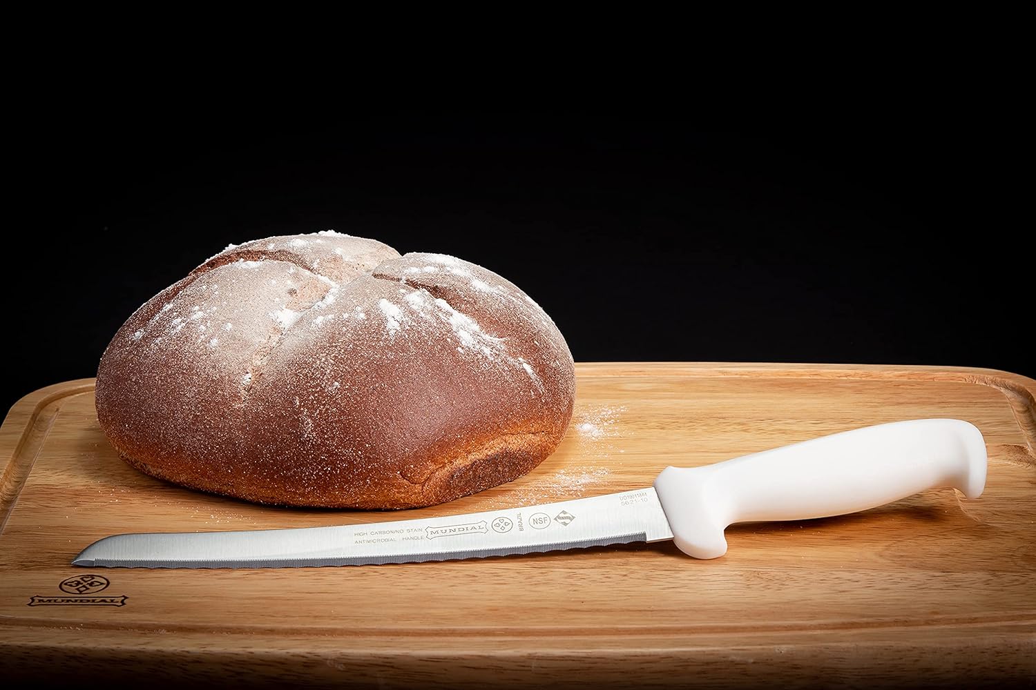 Mundial W5621-10 10-Inch Curved Micro-Serrated Edge, White Bread Knife
