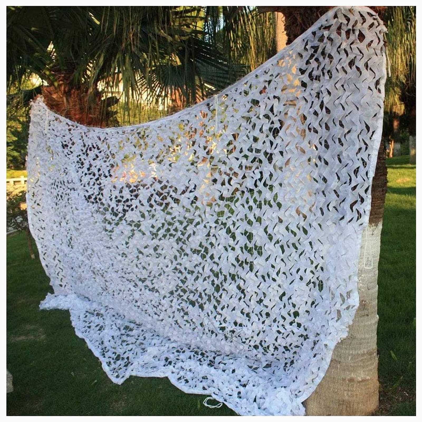 Rete Mimetica Bianca,Rete Ombreggiante Decorativa Per Giardino,Rete Mimetica Camouflage Da Caccia,Rete Militare,Leggera e Resistente,Rete Mimetica Per Protezione Solare,White-9x10m(29.5*32.8ft)
