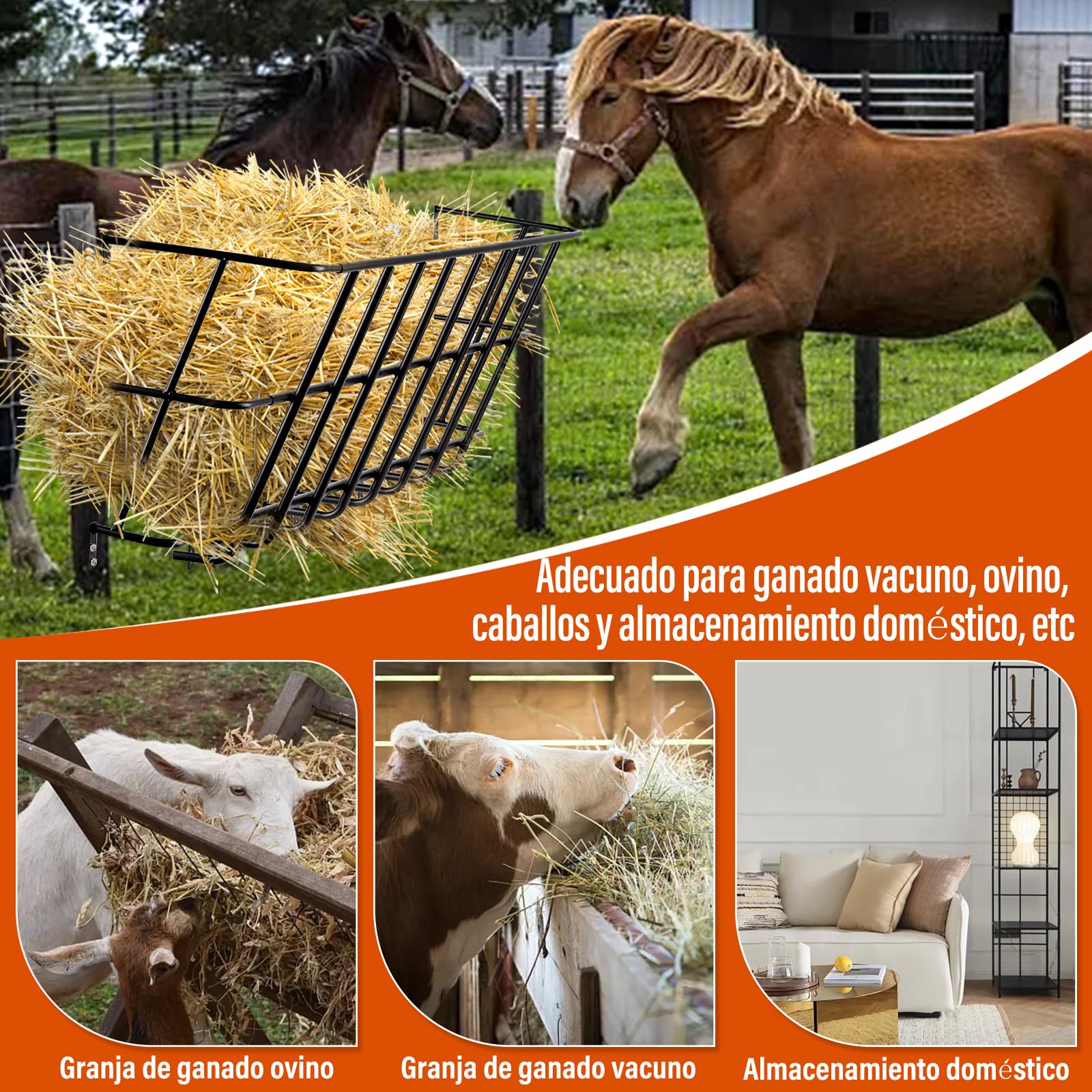 Comedero para Ovejas, Comedero para Cabras EE Gran TamañO Montado en la Pared, Comederos Colgante para Ovejas, Caballos, FáCil EE Instalar en la Granja