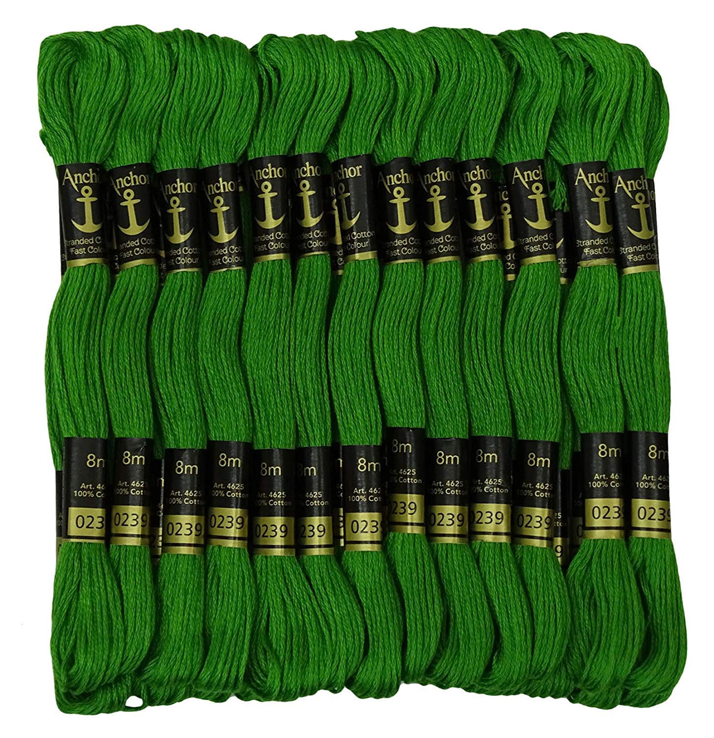 Anchor Cross Stich/Long Stich Embroidery Cotton Threads, Pack of 10, 8 Mt Each Skeins (Emerald Green)-image-46