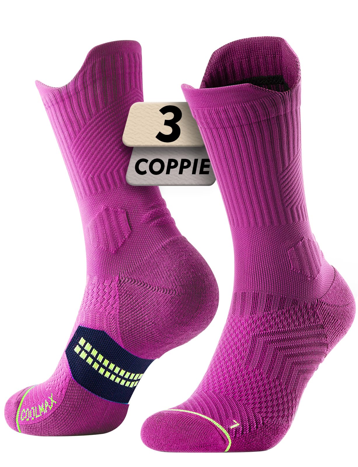 Juclise Coolmax - Calzini a compressione in viscosa di bambù, traspiranti, anti-vesciche, per escursionismo, sport