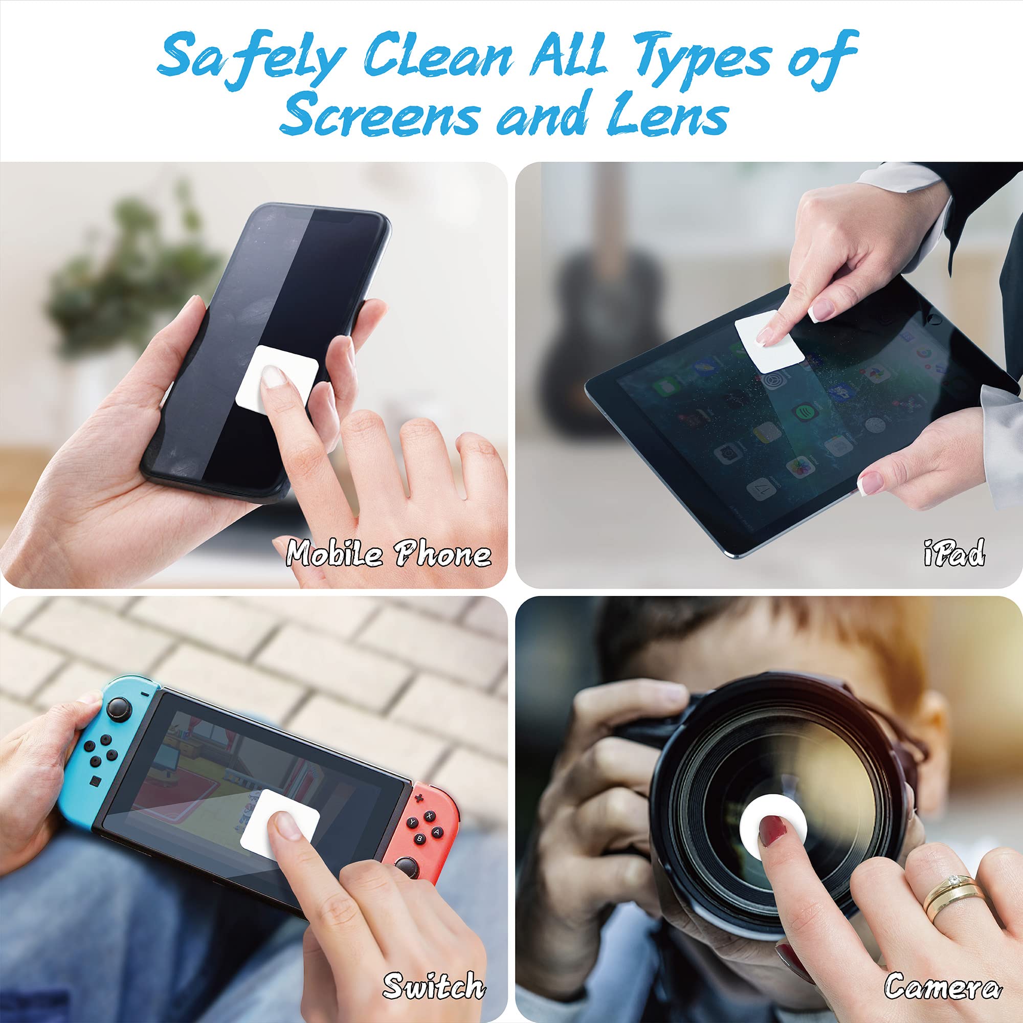 Cagu Laptop Screen Cleaner, Tablet Screen Cleaner Pad for iPhone, iPad, iWatch, MacBook Pro/Air, Samsung Galaxy, e-Readers, Switch, Ps4/5, Xbox and More (12Pack)