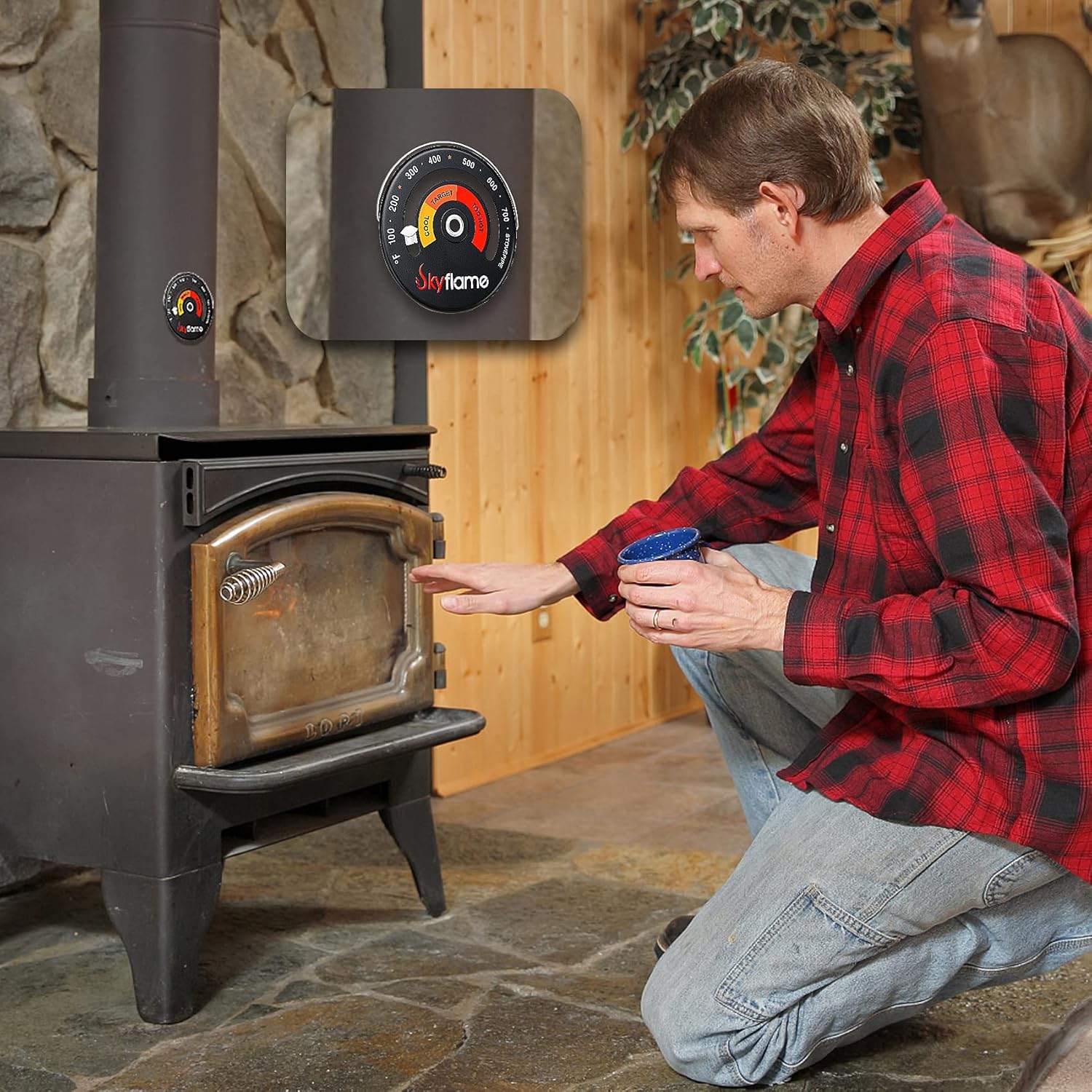 Skyflame Wood Stove Thermometer, Magnetic Chimney Flue Pipe Meter with Large Dial for Keeping Your Stoves from Overheat by Wood/Gas/Pellet - Image 7