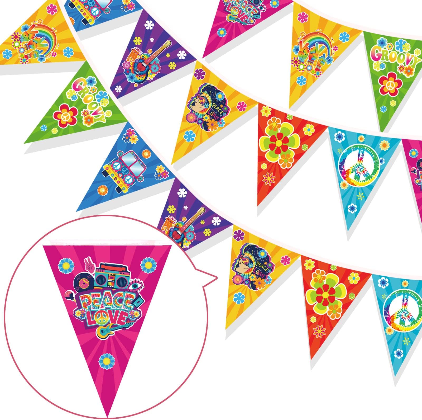 60s Groovy Party Banner Peace Sign Banner 60s 70s Hippie Party Accessories