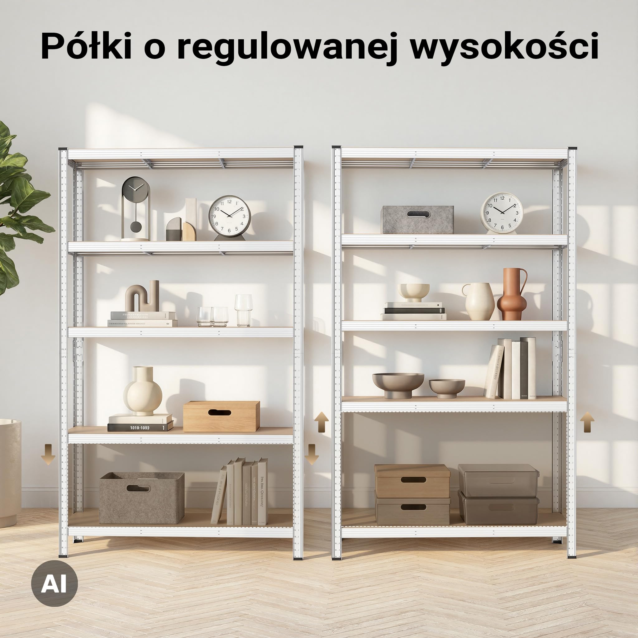Wiltec Regał magazynowy cynkowany 180x90x40cm ze stali z 5 półkami do maks. obciążenia 875kg