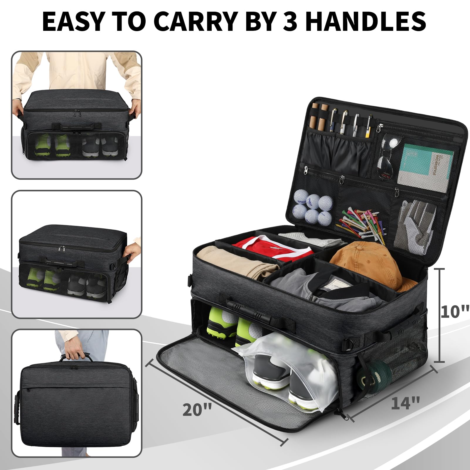 Extra Large Golf Trunk Organizer, Golf Gifts for Men Golfers, 20
