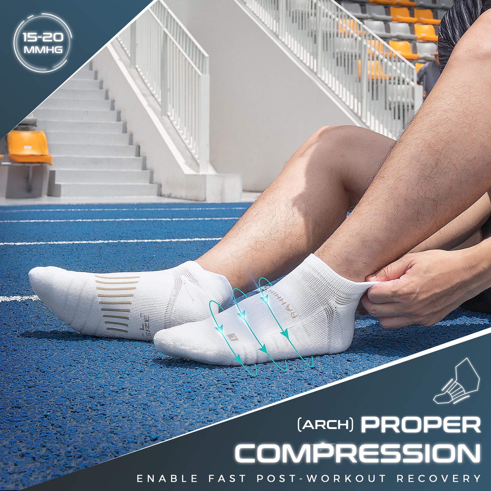 Rahhint Coolmax Compressione 3 Paia Corti Calze Running per Uomo e Donna, Anti-Vesciche, Calze Sportivi Uomo Donna, rinforzati tallone e punta, Umidità e Traspirazione