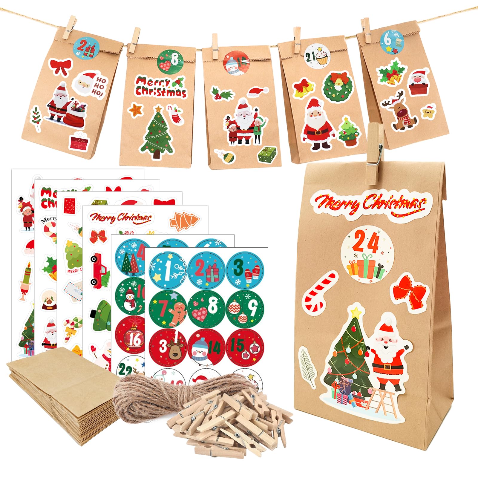24 pièces calendrier de l'avent à