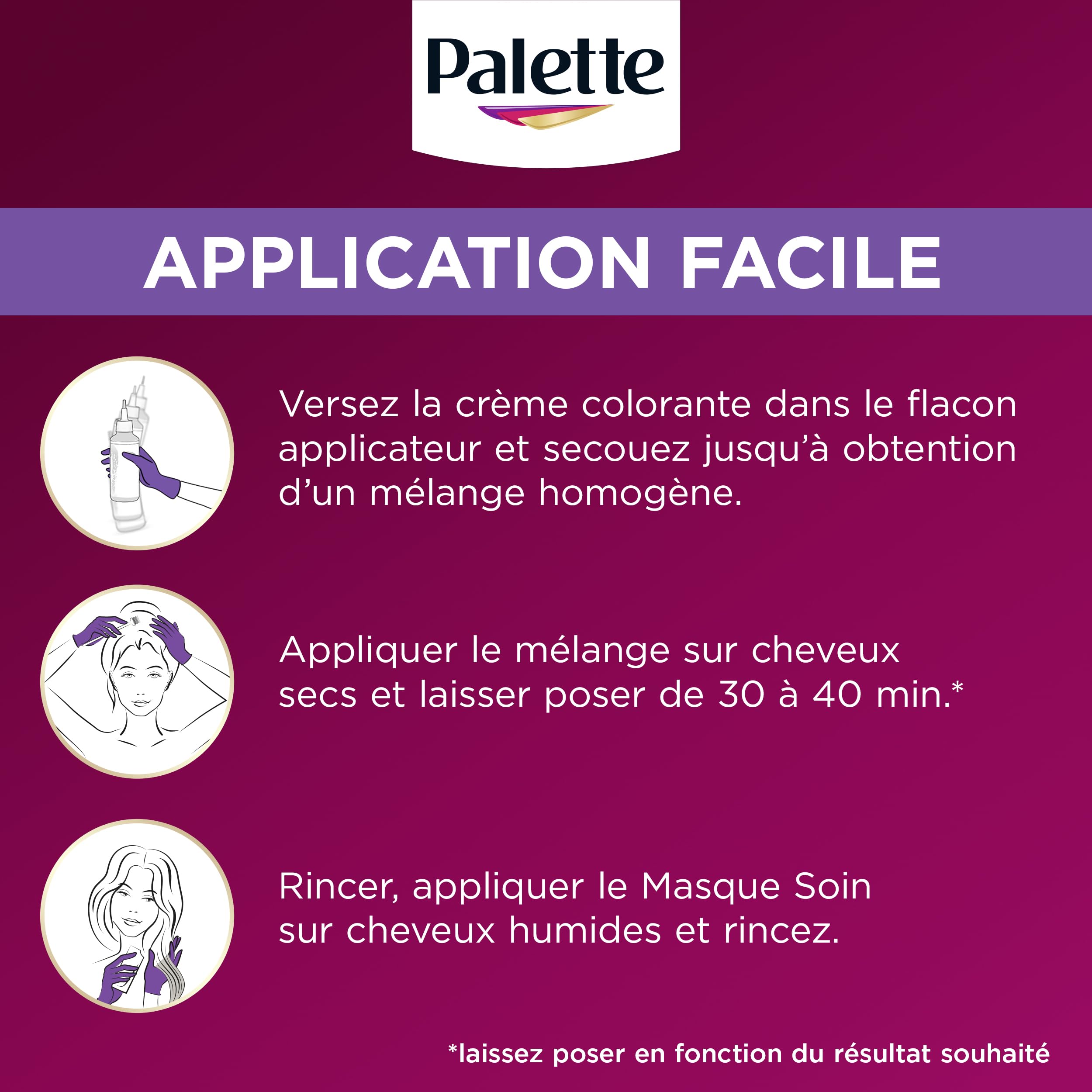 Palette, Palette, coloration permanente creme soin, couverture 100% cheveux blancs, couleur longue duree jusqu’a la prochaine coloration, 4.65 (700) chatain chocolat