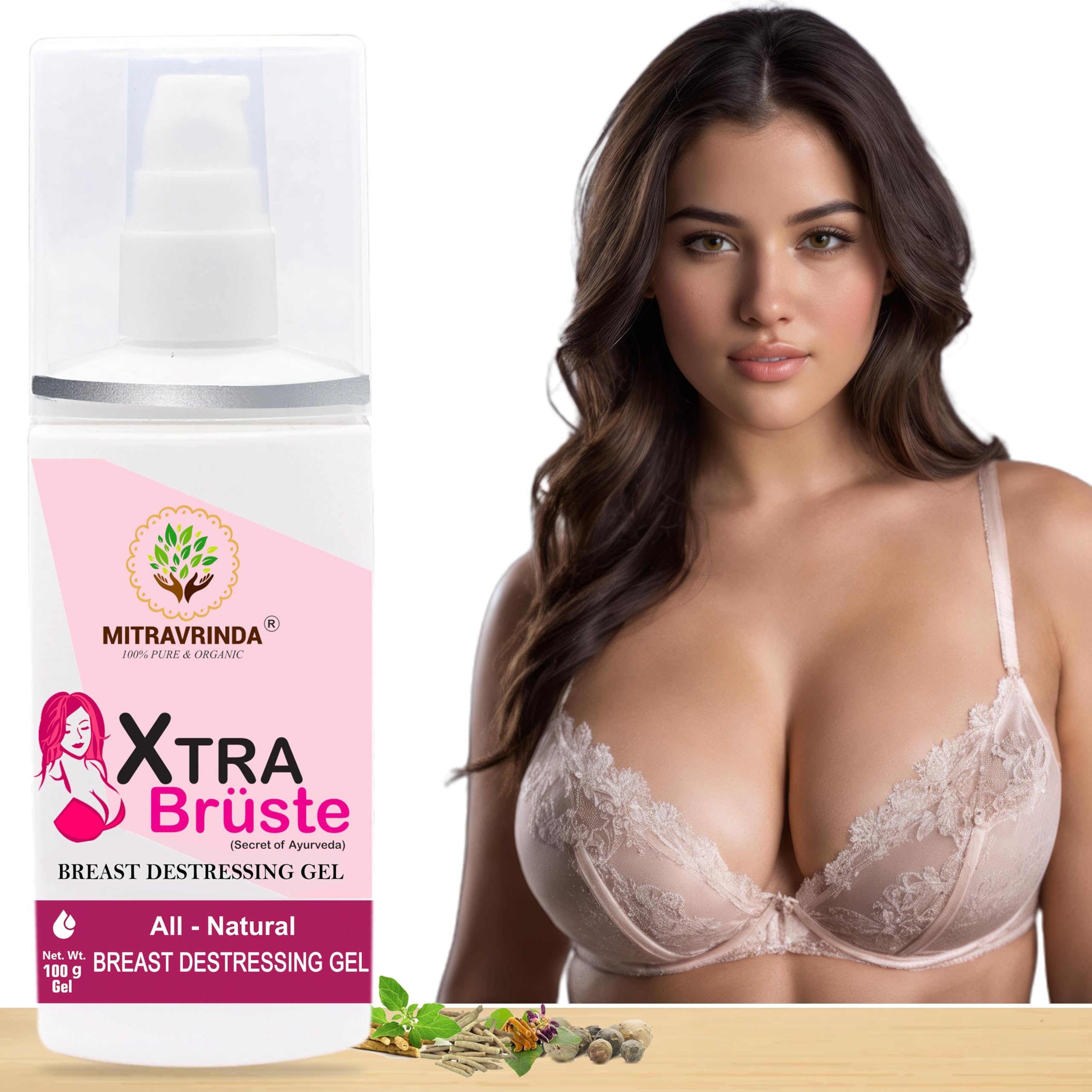 MITRAVRINDA Xtra Bruste Gel Destressing Gel for Women - With Hyaluronic Acid and Vitamin E | Body Massage Gel -100 g (B0D72ZS41X) Amazon Price History, Amazon Price Tracker