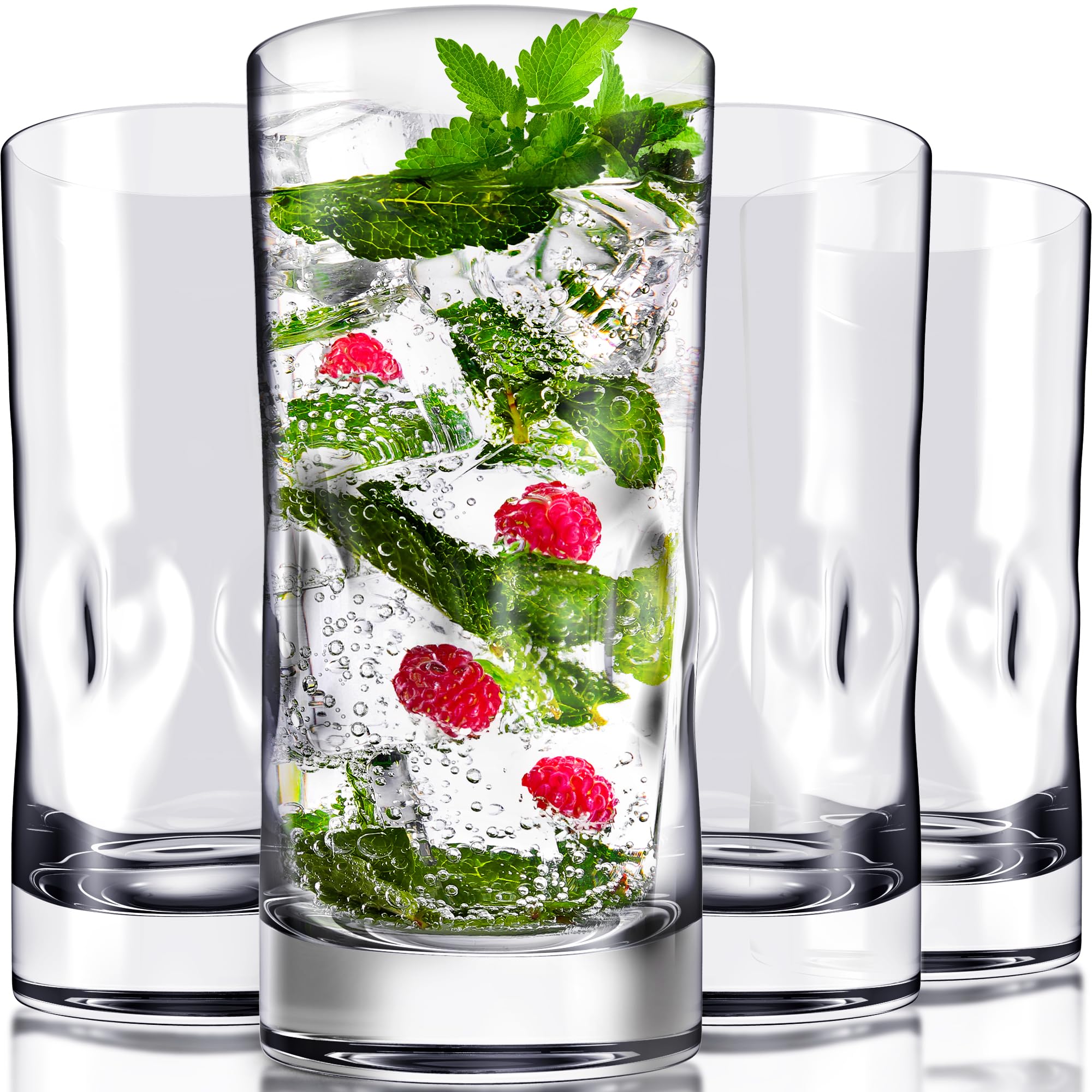 Bravario Unbreakable Plastic Drinking Glasses 17 oz Dishwasher Safe Shatterproof 100 Tritan Water Tumblers BPA Free Reusable Outdoor