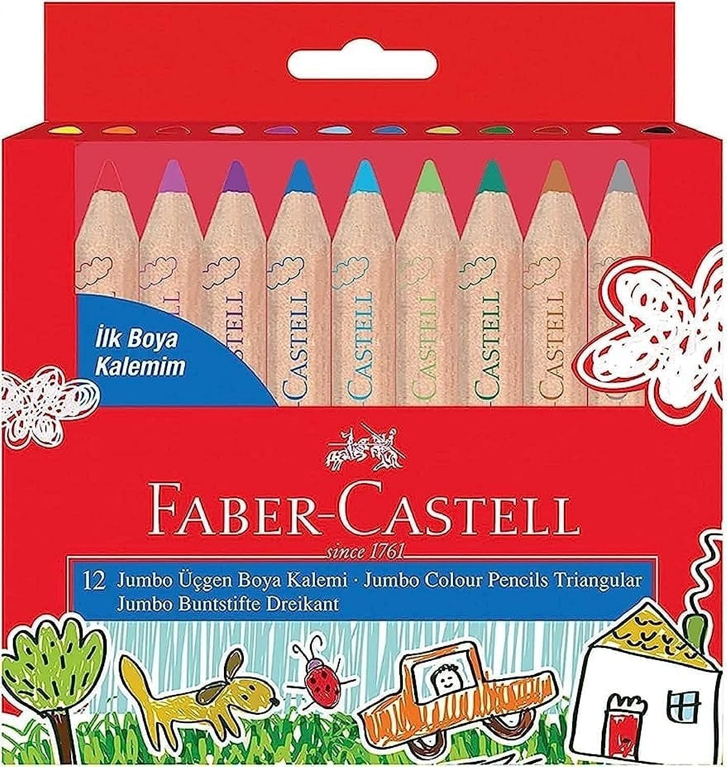 Faber-Castell My First Crayons Jumbo krótki zestaw ołówków drewnianych 12-częściowy