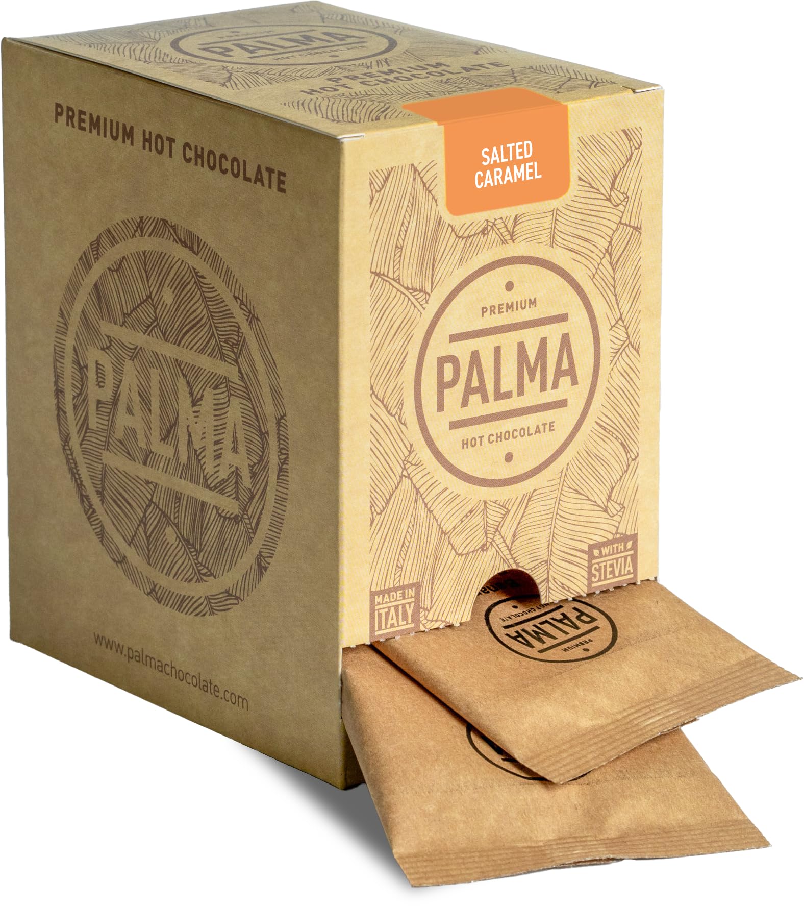 PALMA Italian Hot Chocolate Sachets - Salted Caramel | 500g (20 Servings)