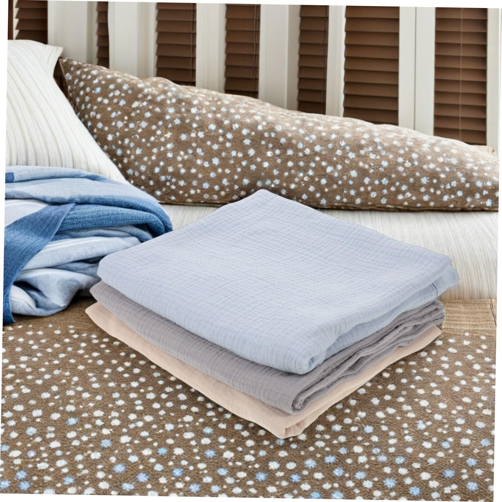 Beaupretty 3 Piezas Manta de Gasa para Recién Nacido Muselina Transpirable para Envolver Niña Mantas para Cuna Unisex Suaves y Seguras para Dormir y Baño