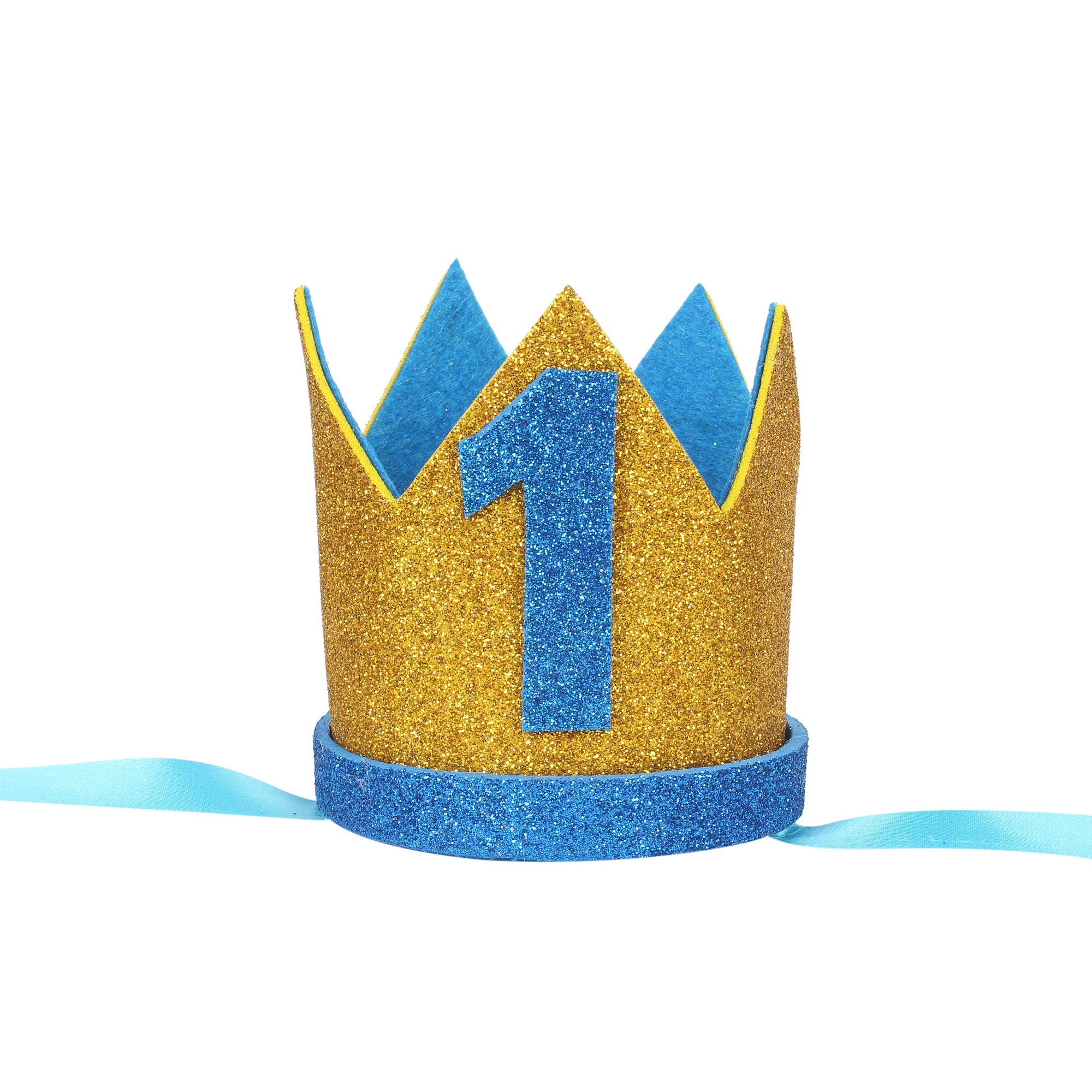 Funcart 1st Birthday Boy Blue & Golden Glitter Crown(Medium), First Birthday Hat for Baby Boys - Glitter Birthday Hat, st Birthday boy Decoration, Blue Birthday Decorations, 1st Birthday Outfit boy (B08Q2WR347) Amazon Price History, Amazon Price Tracker