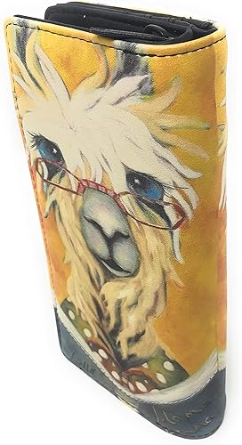 Miniatura 2 de Shag Wear Llama Reading Bedtime Stories - Cartera grande para mujeres y adolescentes, piel sintética vegana de 7 pulgadas, Historias para dormir,