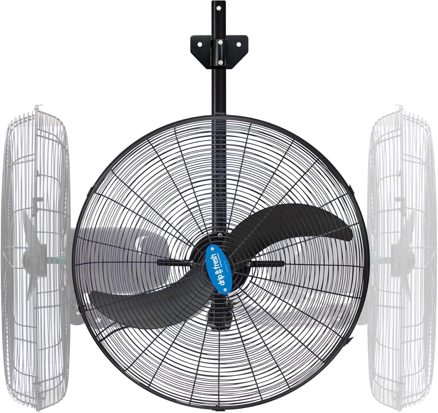 Drip&Fresh - Ventilatore a 2 Pale 24" con Supporto a Parete IP55 200W