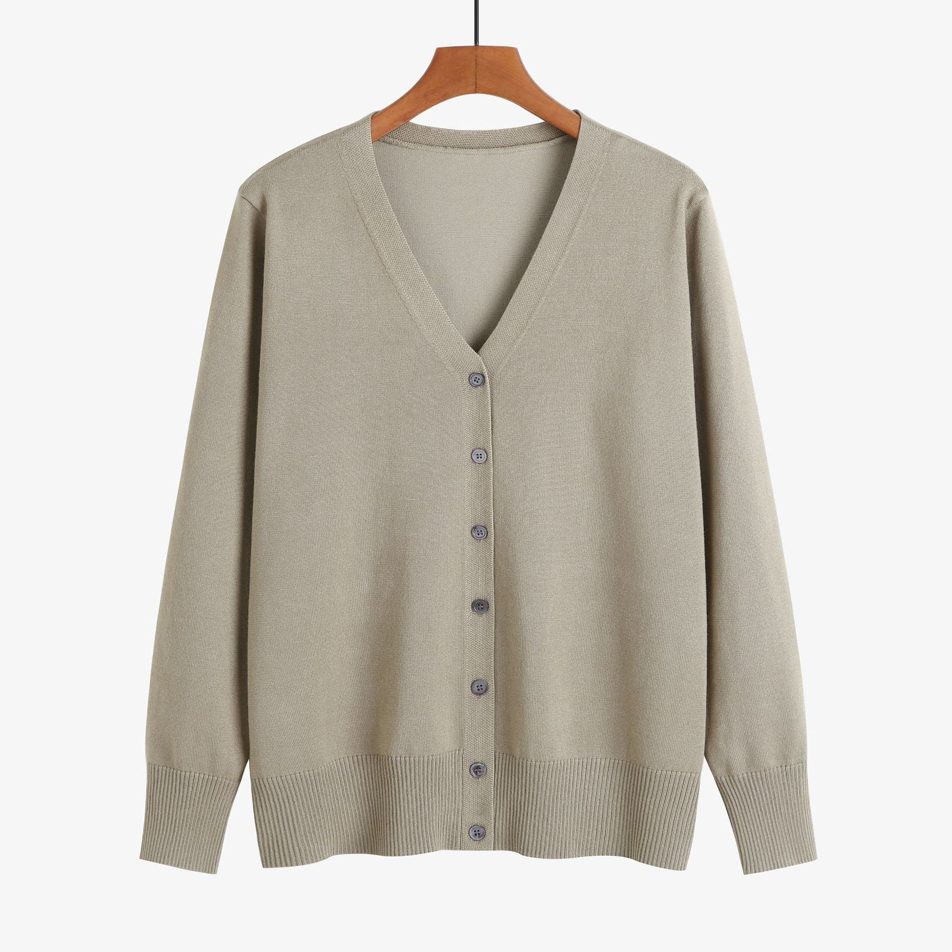 YEKEYI Cardigan classico lavorato a maglia con scollo a V a maniche lunghe con bottoni per le donne