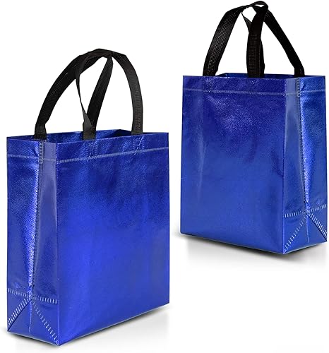 Nush Nush Bolsas de regalo azules de tamaño mediano  Juego de 12 bolsas de regalo reutilizables azules brillantes con un acabado brillante disponible en Yaxa Colombia