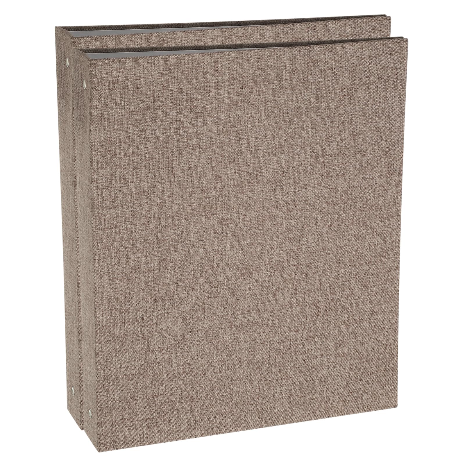 PATIKIL A4 Size 3 Ring Binder,2Pcs 1 Inch Round Ring Durable Linen Hardcover Binder Fit for 8.5" x 11" Paper Recipe Photo Office