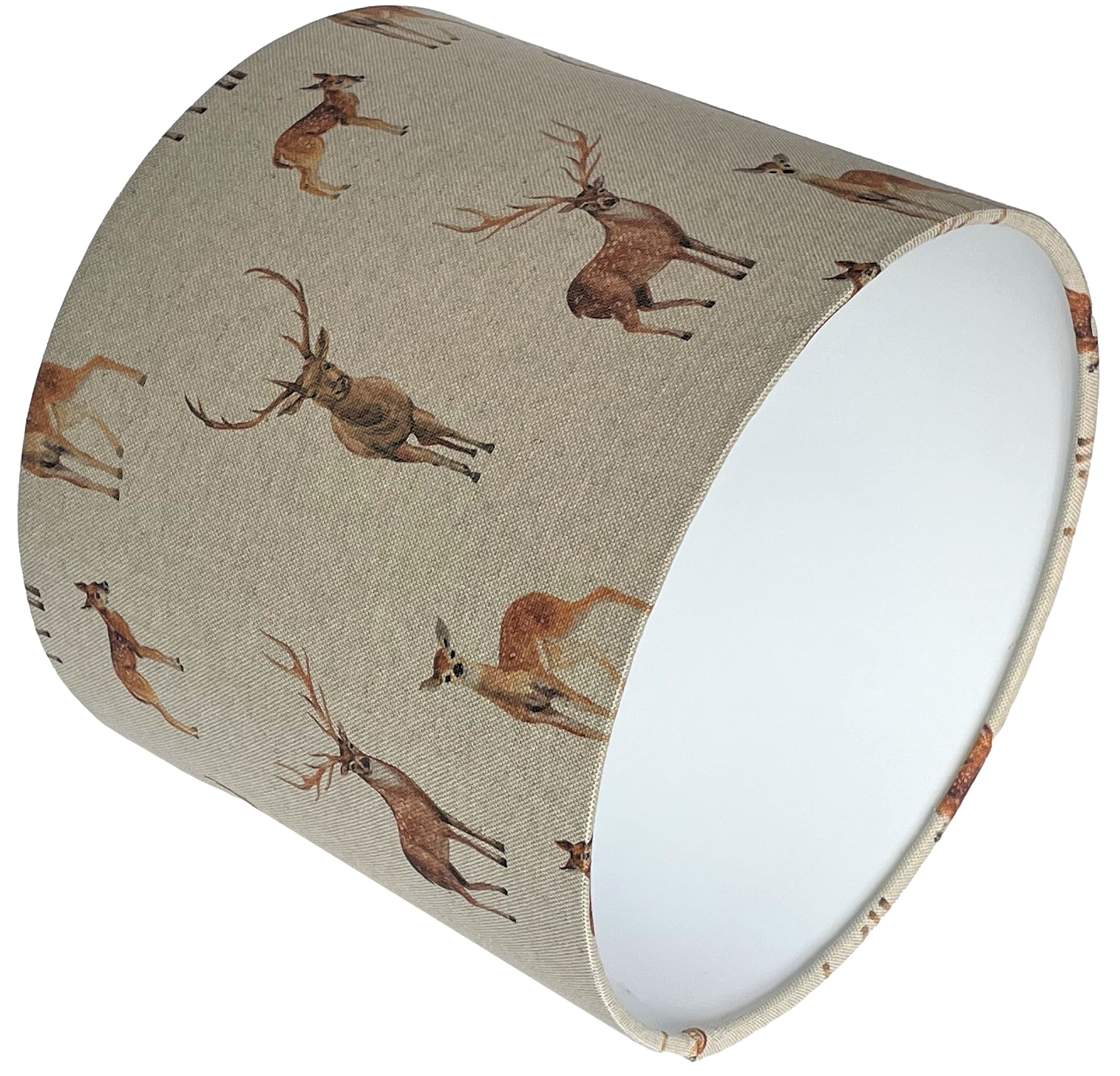 Stag Lampshade for Ceiling Light Shade & Table Lamps - Deer Print Material, Fabric Drum Lampshades for Home Decor Accessories