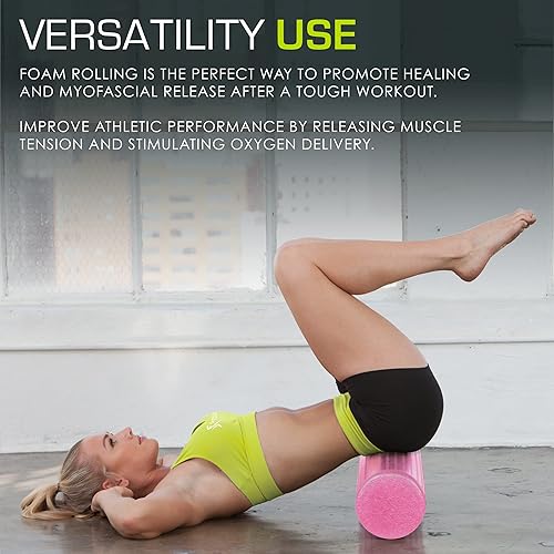 Miniatura 113 de ProsourceFit Rodillos de espuma de alta densidad largos, herramienta de masaje atlético firme de cuerpo completo para estiramiento de espalda, yoga,