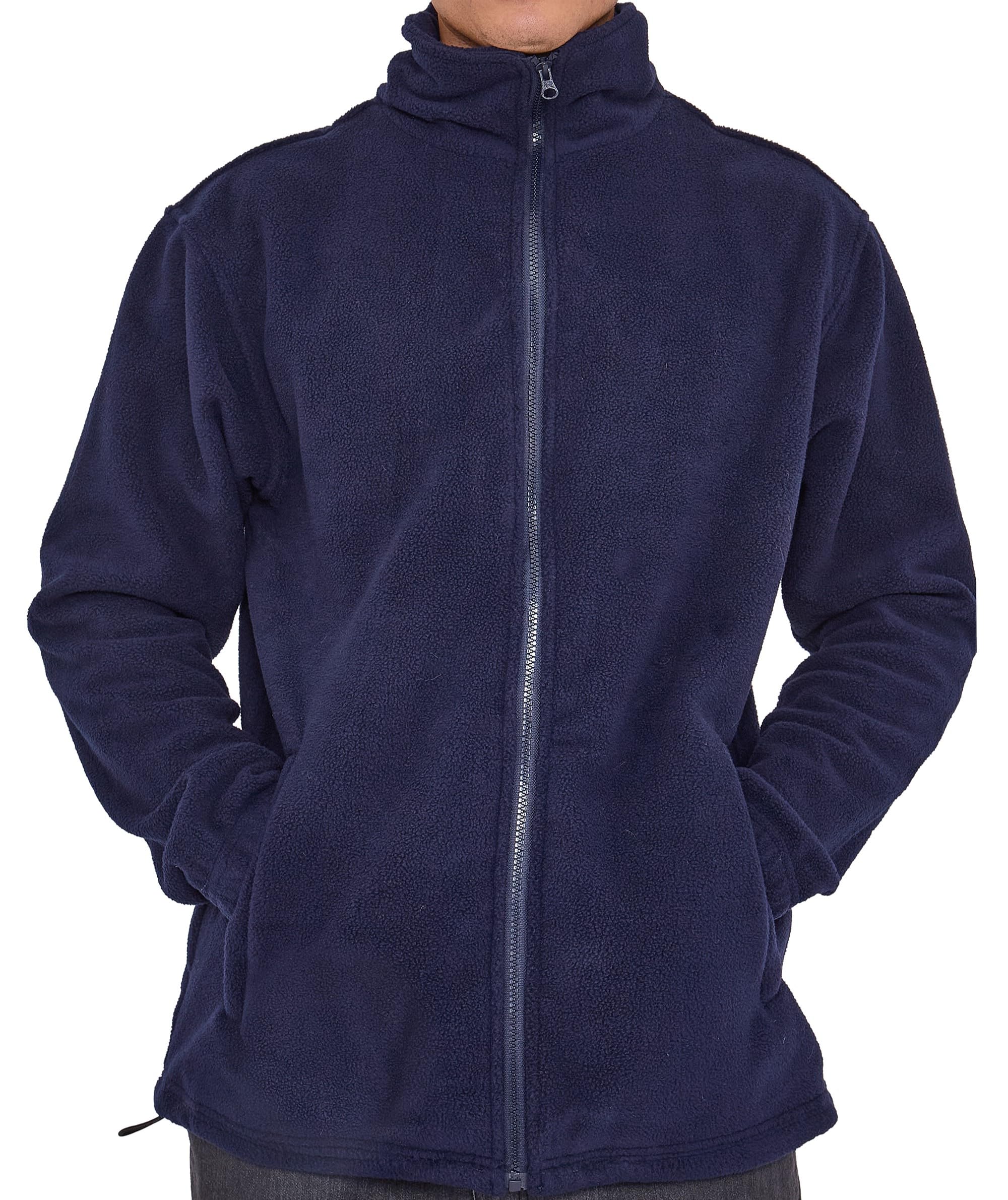 LABEL APPAREL Men’s Classic Zip Hoodie Plain Full-Zip Winter Jacket with Plush Lightweight Insulation Hood, Warm Cotton-Blend Fabric & Ribbed Cuffs Soft Casual Sweatshirt for Cold Weather(Navy