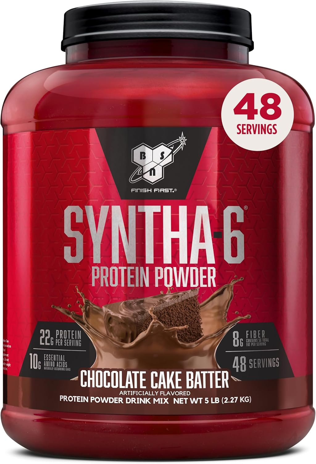 BSN SYNTHA-6 Whey Protein Powder, Micellar Casein, Milk Protein Isolate Powder, Chocolate Cake Batter, 48 Servings (Package May Vary) - Chocolate Cake Batter flavor protein powder by BSN