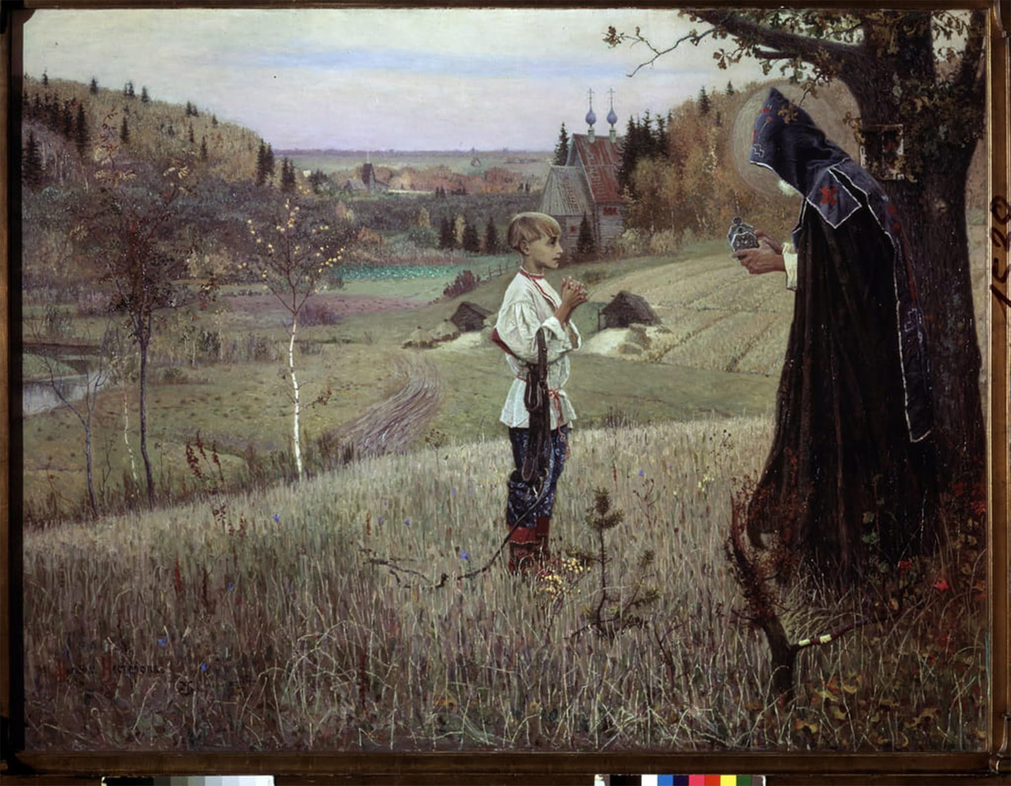 SERENDIPITP Aesthetic Poster Photo Wall Print Retro Picture the Vision of Young Barthelemy by Mikhail Vasilievich Nesterov Modern Wall Artwork for Home Decor 60x90cm