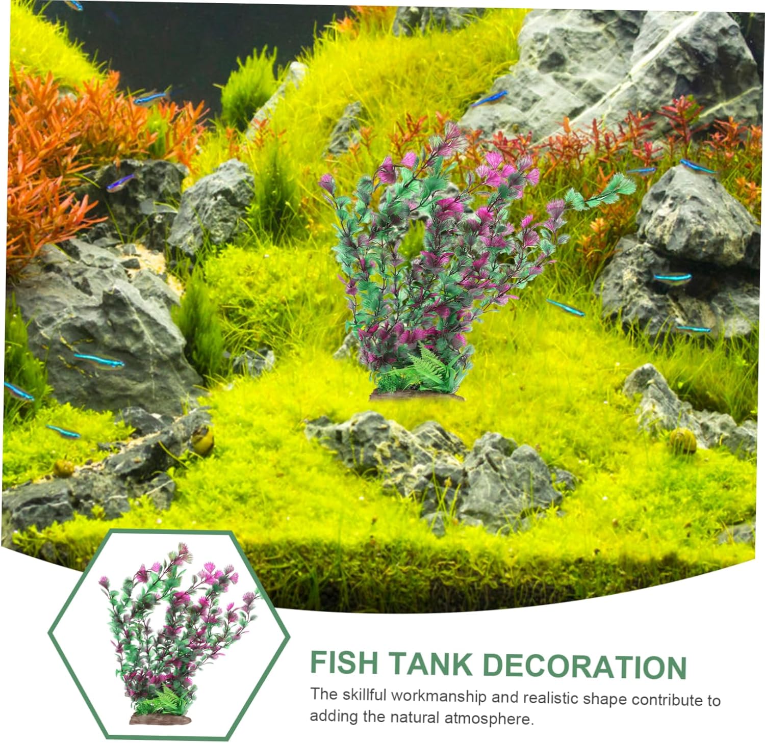 Happyyami Aquarium Landscaping DIY Artificial Plant Home Aquarium Plant Water Fish Tank Plant Aquarium Grass for Underwater Home Artificial Plant DIY Aquarium Plant Decorative Plastic Plant