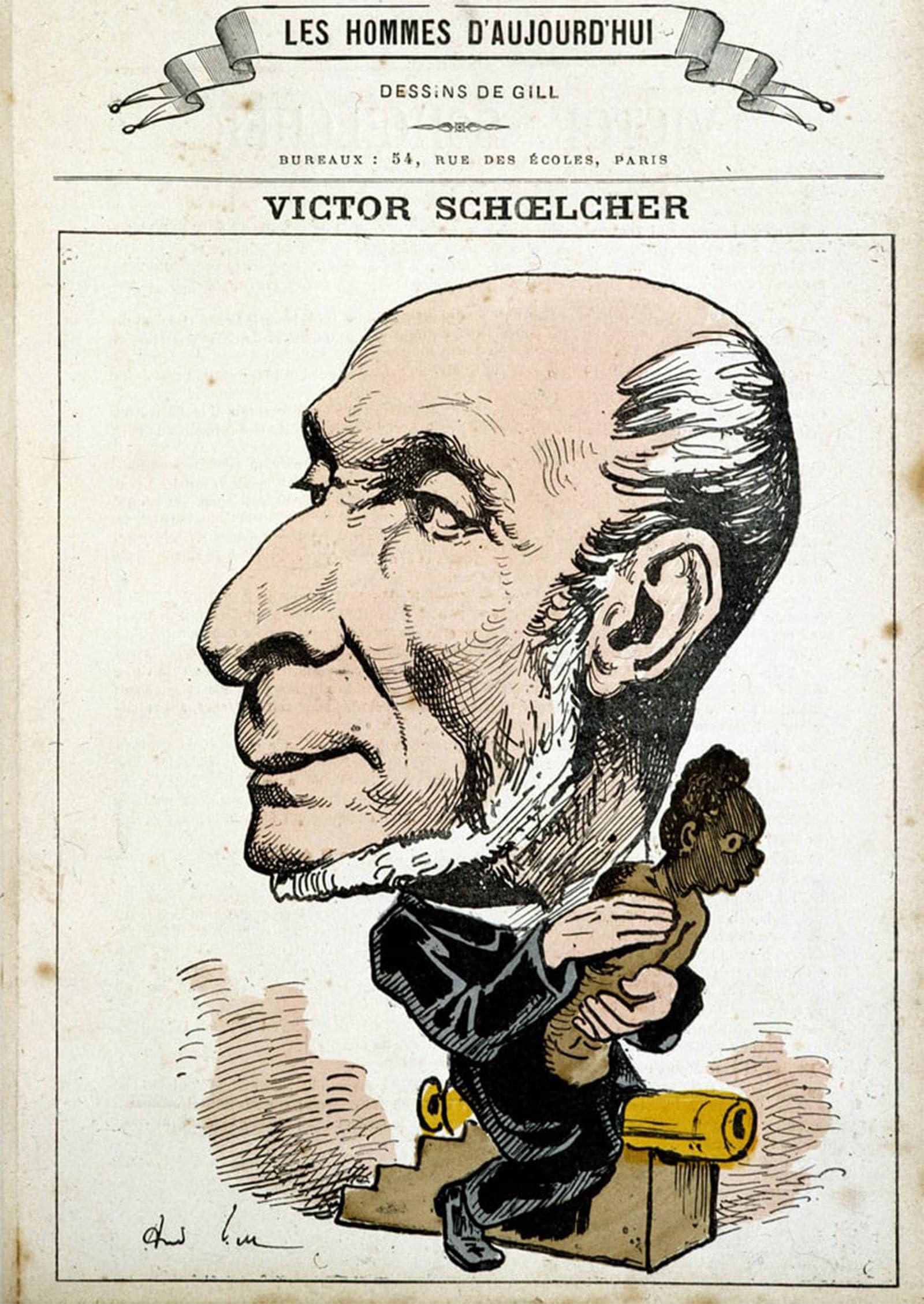 POSTERIIk Famous Animal Posters Vintage Picture Humorous Drawing Onschoelcher and the Abolition by Andre Gill Modern Wall Decor for Home Decor 60x90cm