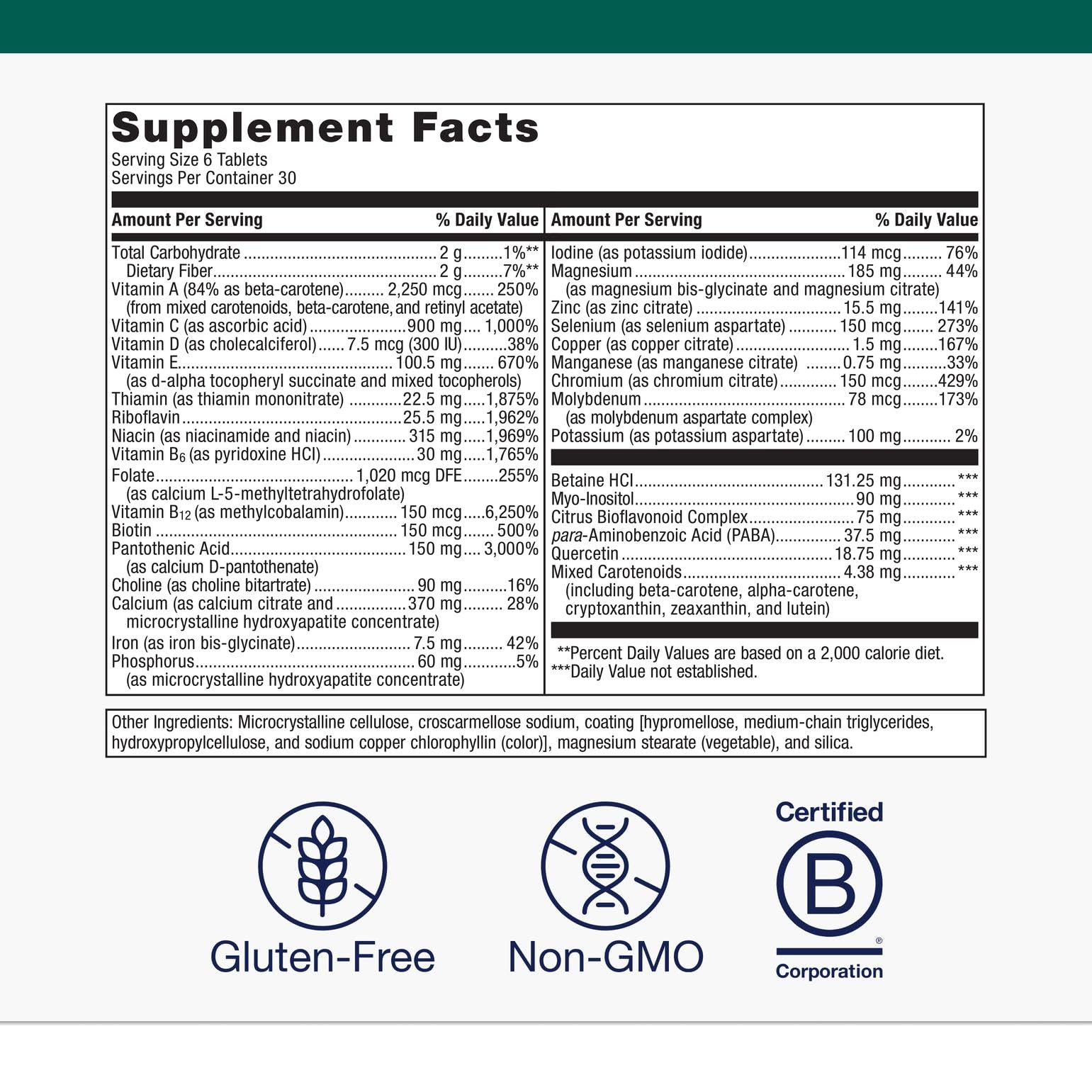 Metagenics Multigenics Intensive Care Multivitamin with Iron, 180 Tablets — Amazon image 4