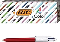 Vista 1 de BIC Bolígrafo Shine de 4 colores, barril rojo, punta media (0.039 pulgadas), tintas surtidas, 3