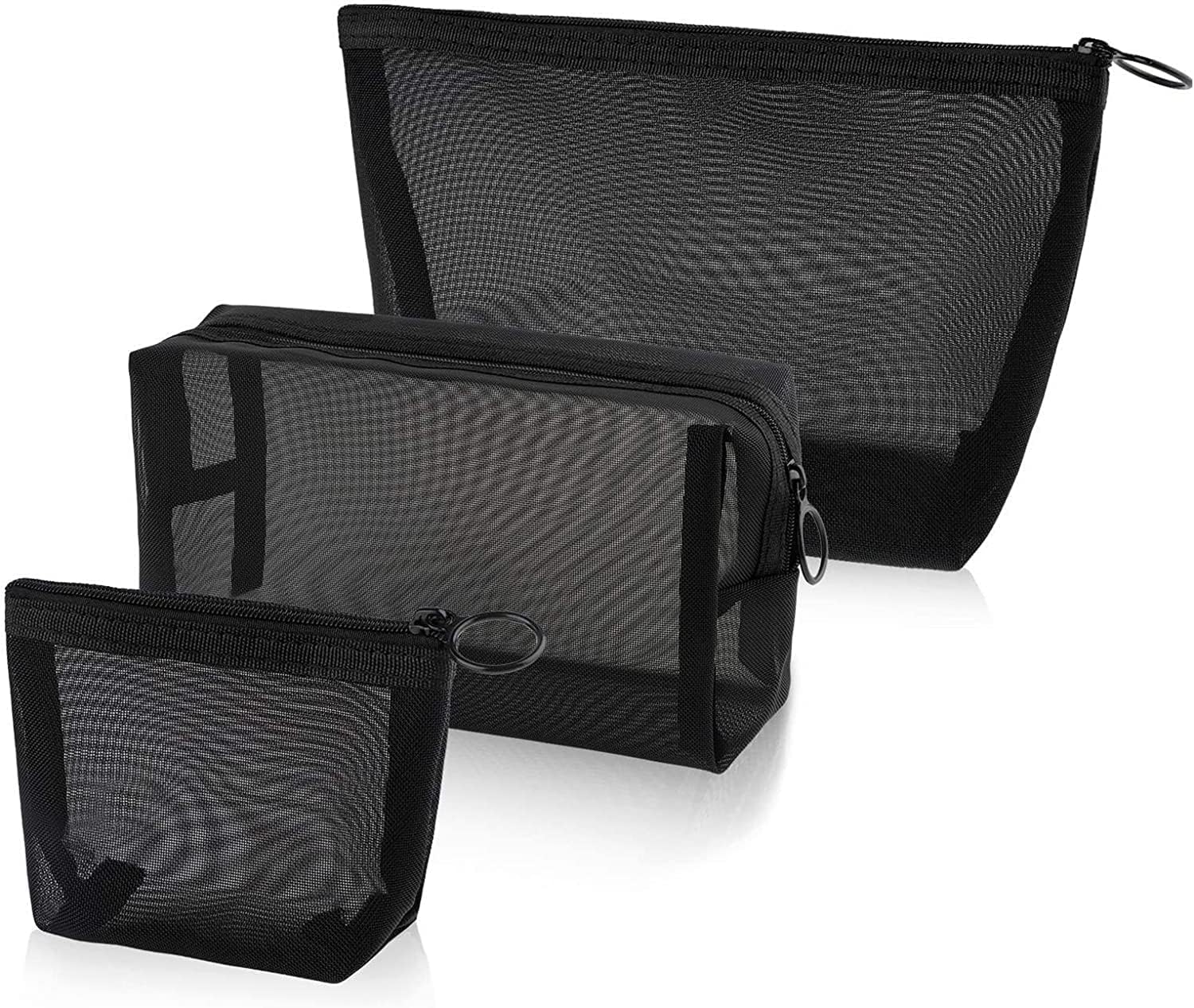 UEPOA Juego de 3 Neceser de Viaje, Bolsa de Artículos de Tocador Bolsa de Malla Mujer y Hombre Bolsa de Aseo Impermeable Organizador de Maquillaje para Soportar Nadar Acampar Gimnasio