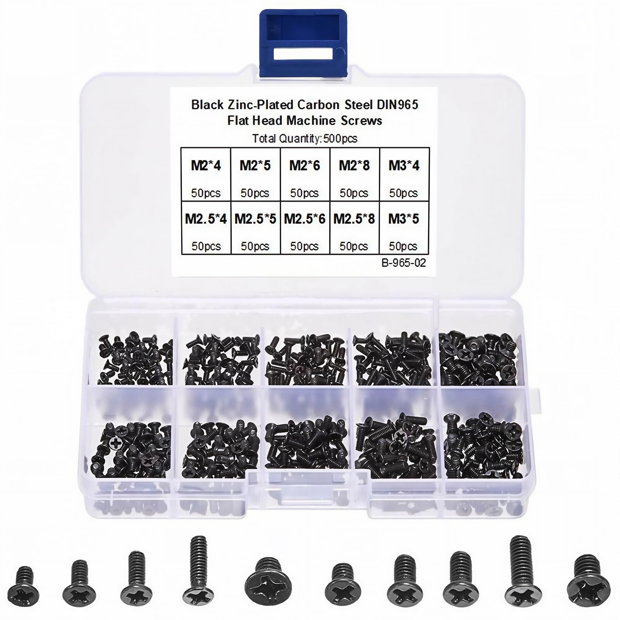 Juego de 500 tornillos para laptop, juego surtido de tornillos M3 para computadora con caja de almacenamiento para reparación de portátiles, mantenimiento y accesorios de bricolaje — view 3