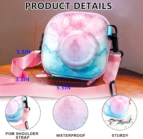 Miniatura 9 de wogozan Funda rígida para Instax Mini EVO Link 2 Liplay 25 26 90 70 50 Bolsa protectora de EVA con correa de mano (negro) (sin cámara)