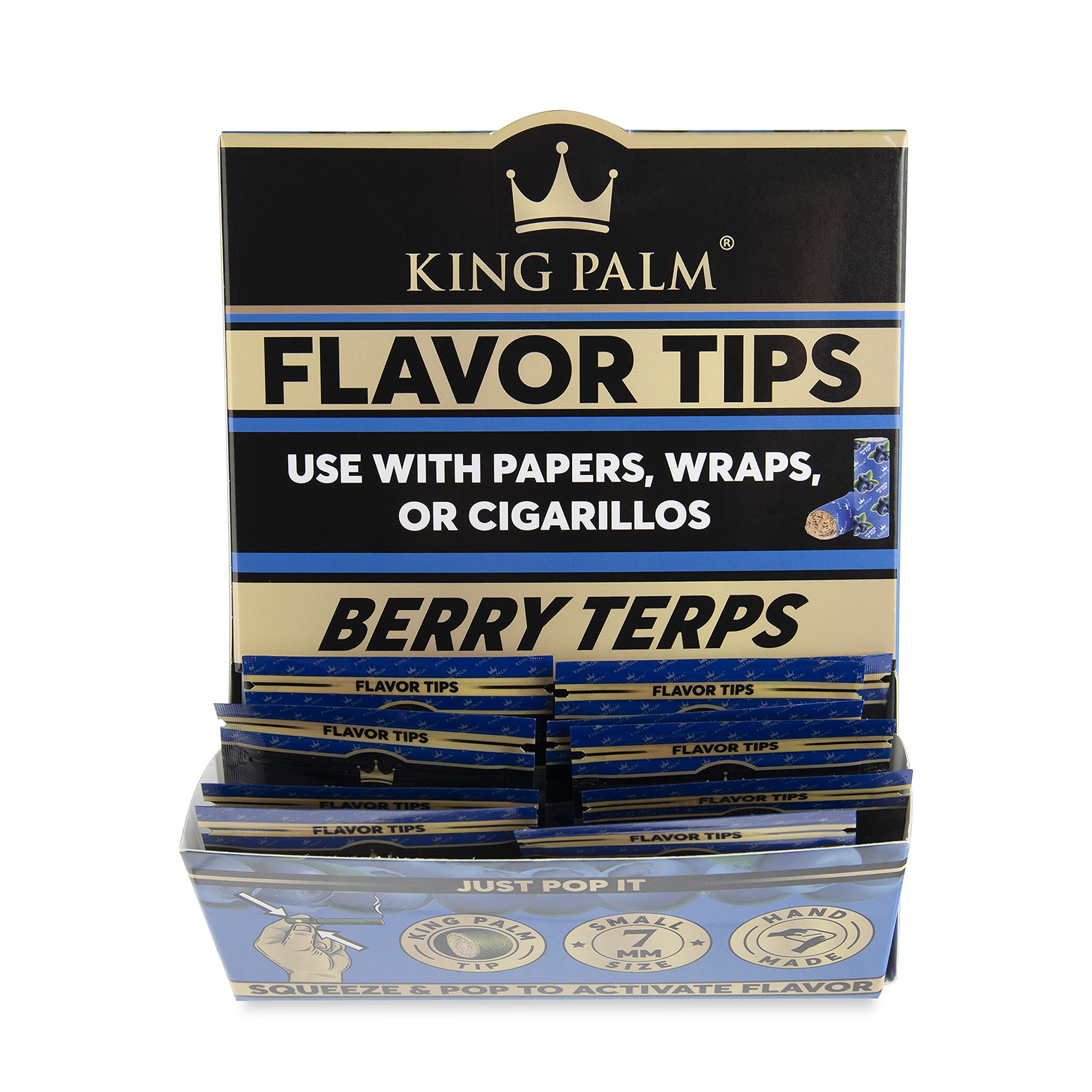 Buy King Palm Flavors Filter Tips Berry Terps 50ct Display Flavored Pre Rolled Tips Corn