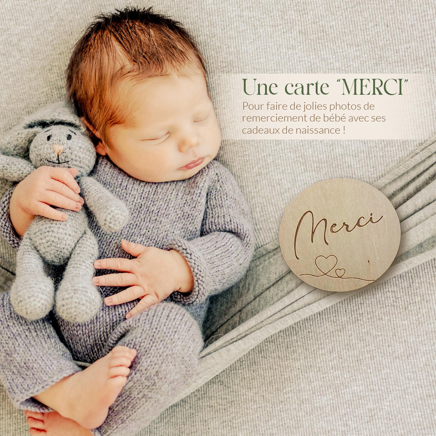 Cartes Étapes Bébé en Bois, Support Inclus – Lot de 7 Cartes pour Nouveau Né - 12 Mois à immortaliser - Idéal Cadeau de Naissance et Cadeau Future Maman
