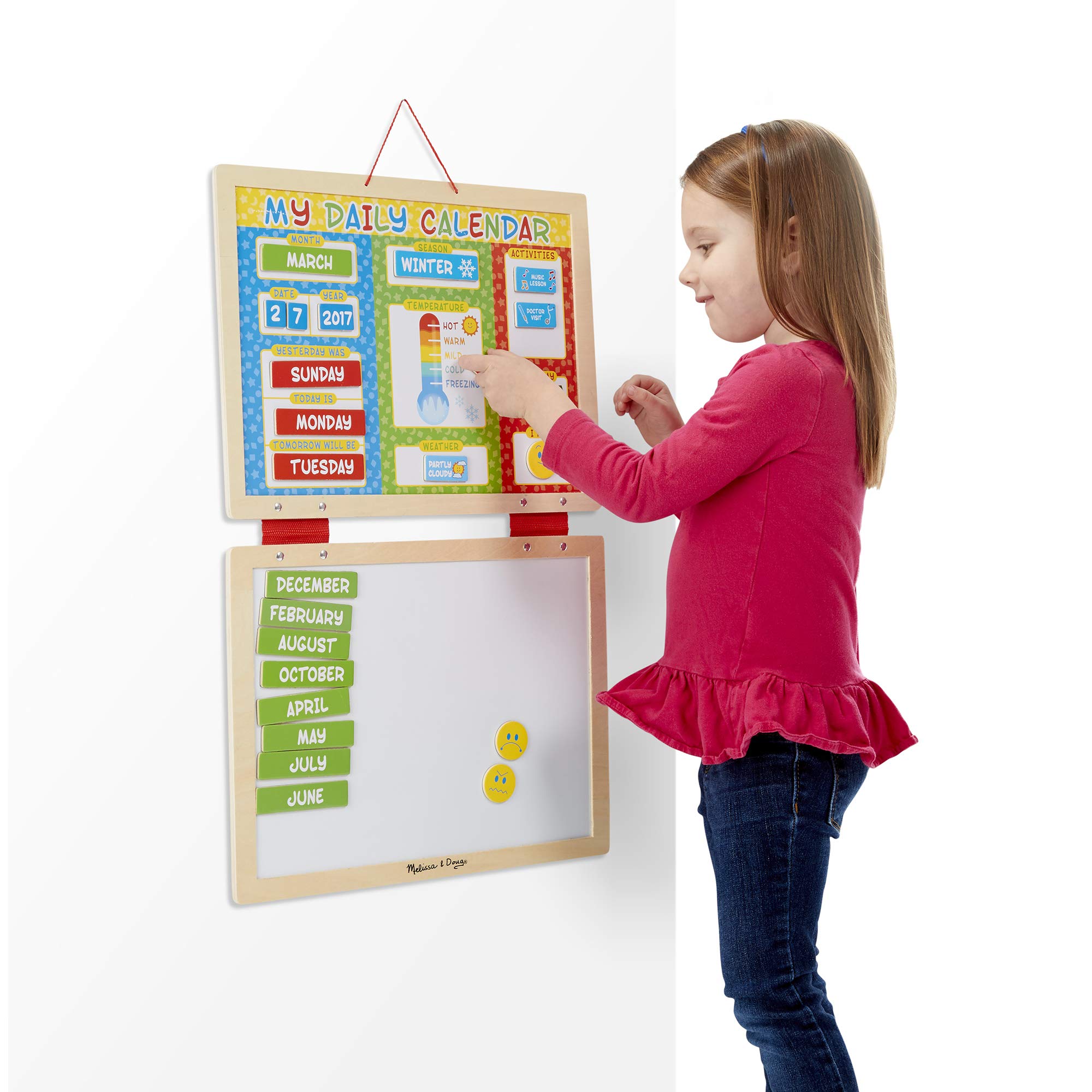 Melissa & Doug - Il Mio Primo Calendario | Tavola Bianca Cancellabile e Magnetica | 83 Pezzi |Gioco Educativo | Sviluppo Attivita' Cognitive | 4+ | Regalo Bambini Bambine