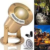 Vista 1 de Luz subacuática 113 luces LED sumergibles de latón macizo con bombilla LED 7WMR16 para luces de estanque herméticas brillantes de larga duración