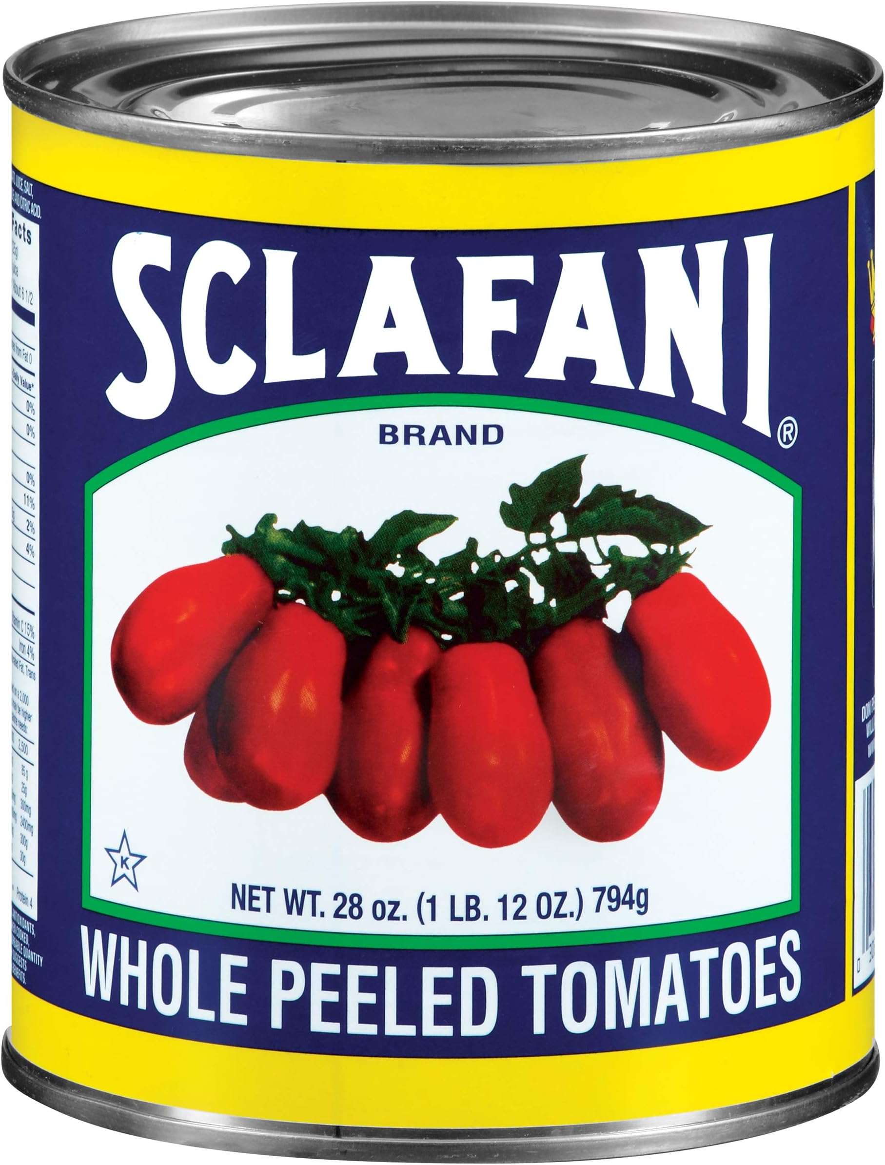 Sclafani Whole Peeled Tomatoes, 28 Ounce (Pack of 12)