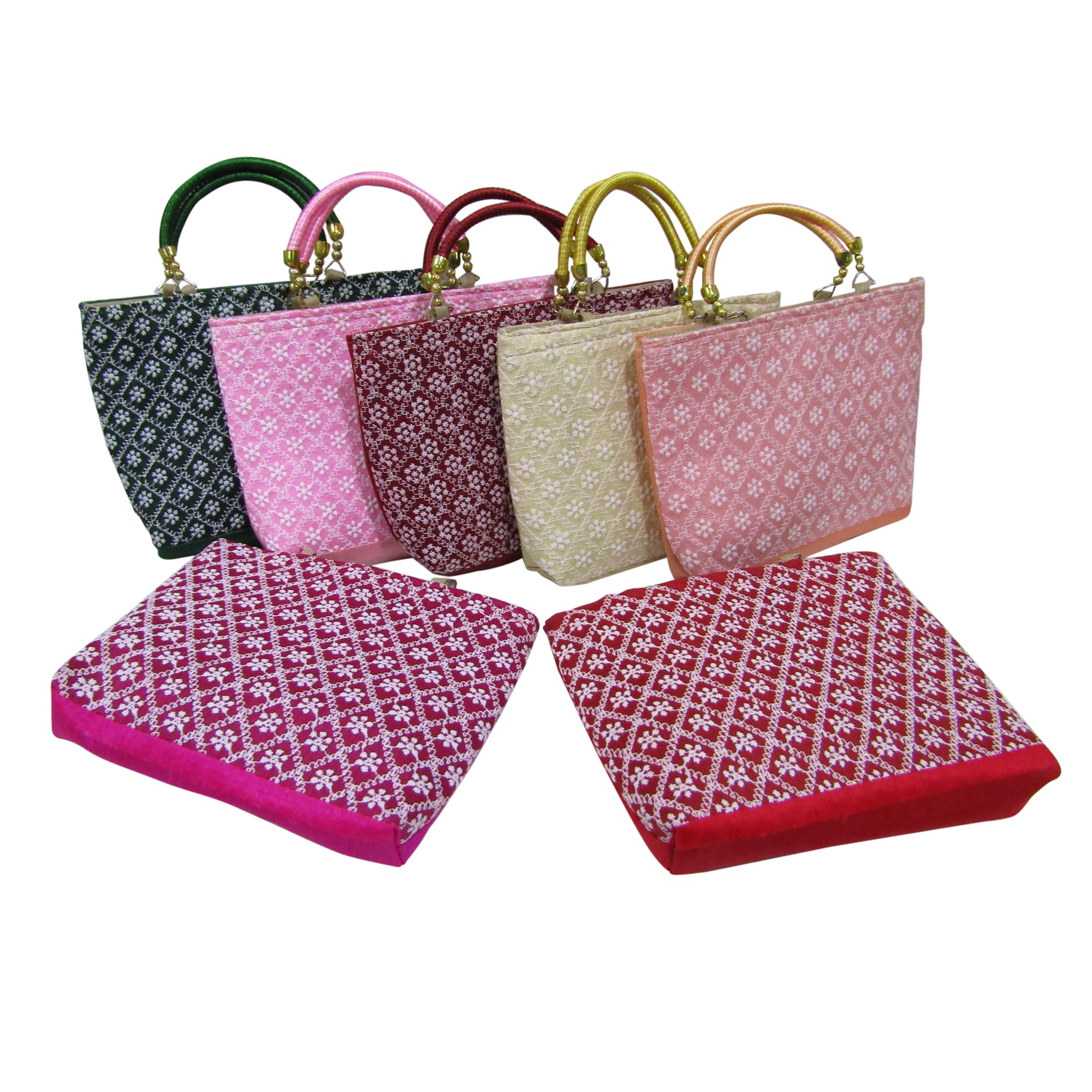 Deepsum Lucknowi Trendy Potli Bags for Return Gifts for Ladies Menhadi_Haldi, Wedding, Sangeet, Engagement, Pooja, Party Favor Bags (Pack Of 24 Pcs) Multicolour (B09MKBPV7R) Amazon Price History, Amazon Price Tracker