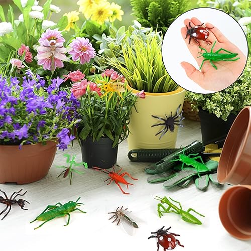 Miniatura 6 de FINGOOO Paquete de 39 insectos e insectos para niños, varios juguetes de insectos de plástico falsos, recuerdos educativos para fiestas