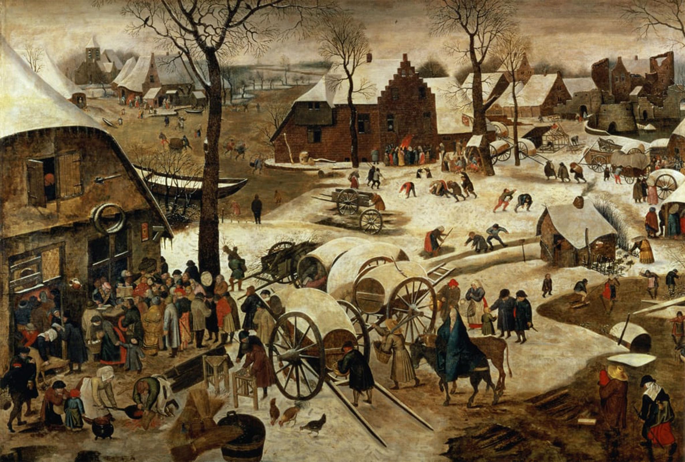 Affiche le recensement à Bethléem Brueghel poster 60x90cm