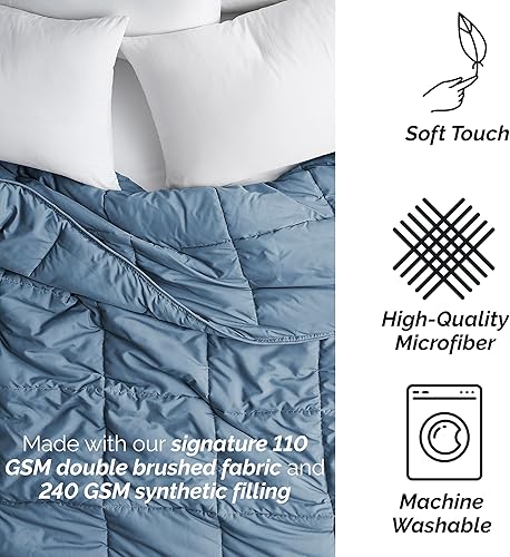 Miniatura 6 de Edredón ligero Southshore Fine Linens Vilano Springs, Microfibra, Azul (Coronet Blue), Full Queen