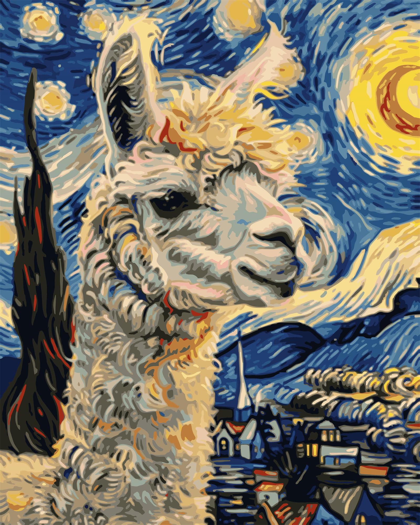 CaptainCrafts Paint by Numbers for Adults DIY Oil Painting Paint by Numbers with Canvas Acrylic Art Crafts House Decor 16x20 Inch (Frameless, Starry Night Camel) — image 1