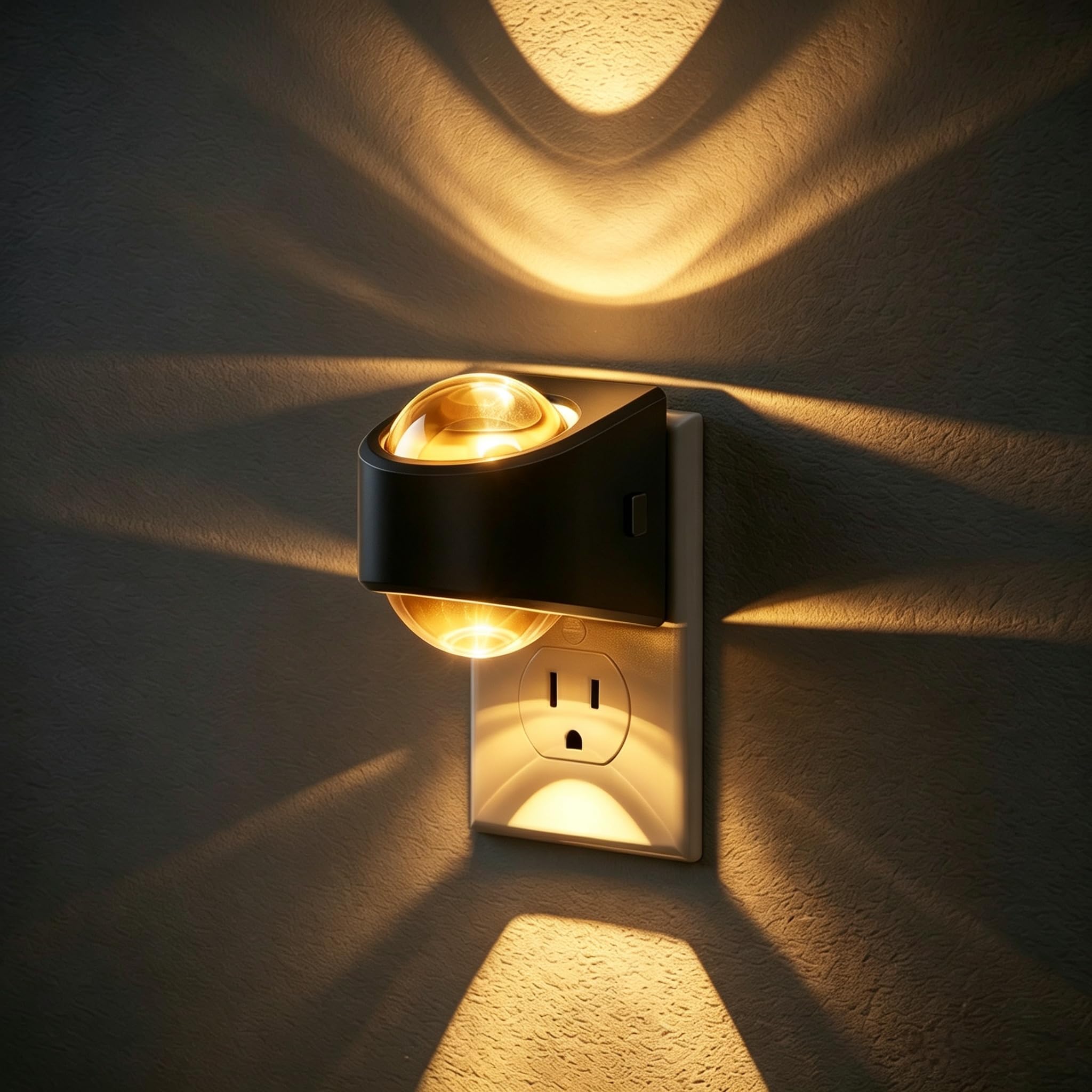 JandCase Night Lights Plug into Wall,3000K Warm White Projector Night Light | Dusk to Dawn Sensor Night Light Plug in, Dimmable Night Light with Brightness Memory for Bedroom Hallway Stair Nursery
