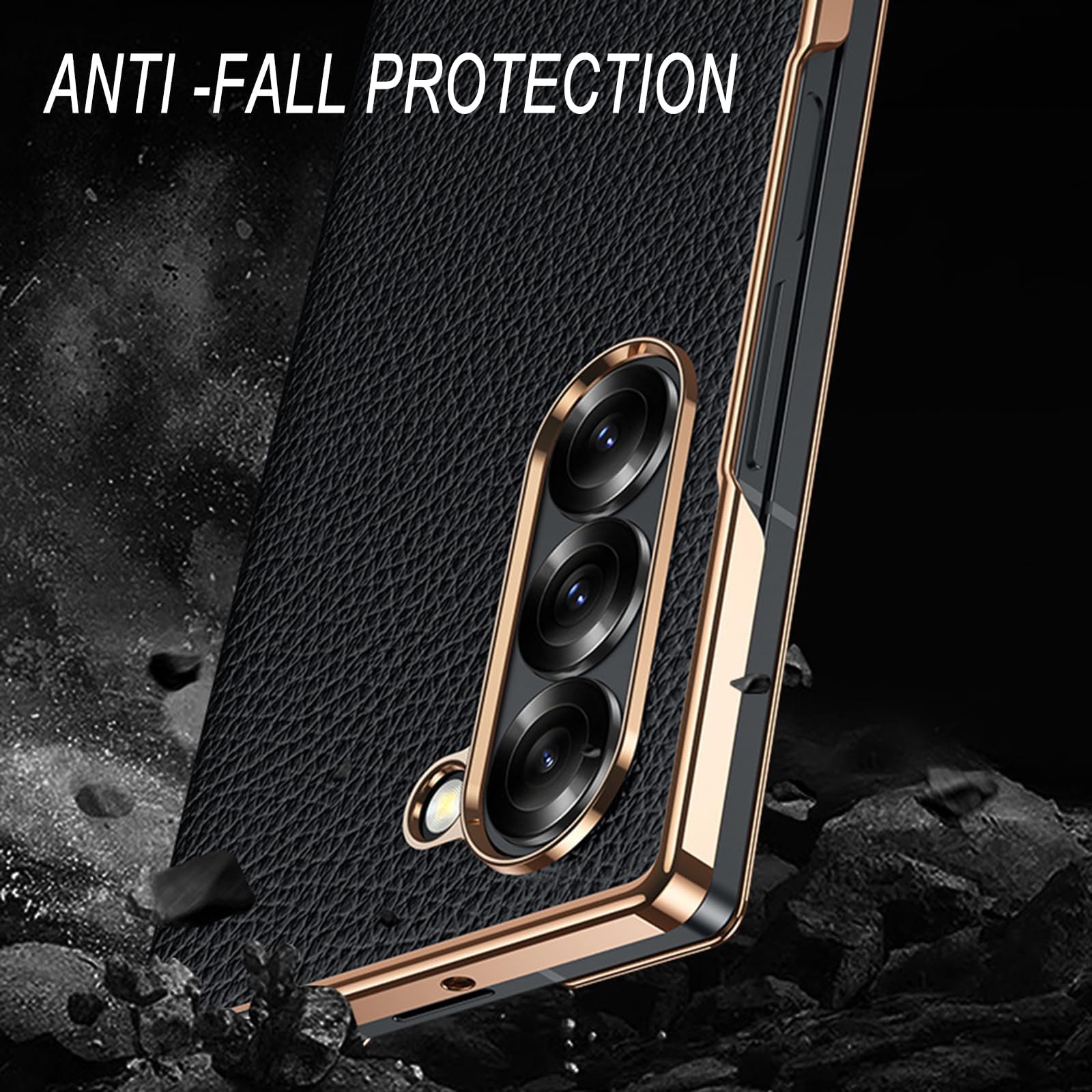 Custodia Flip For Samsung Galaxy Z Fold 8 Ultra, Placcatura Chiusura Magnetica Cover For Telefono Protezione Completa Da Caduta Business Litchi Texture Cover Fatta A Mano In Vera Pelle(Purple)