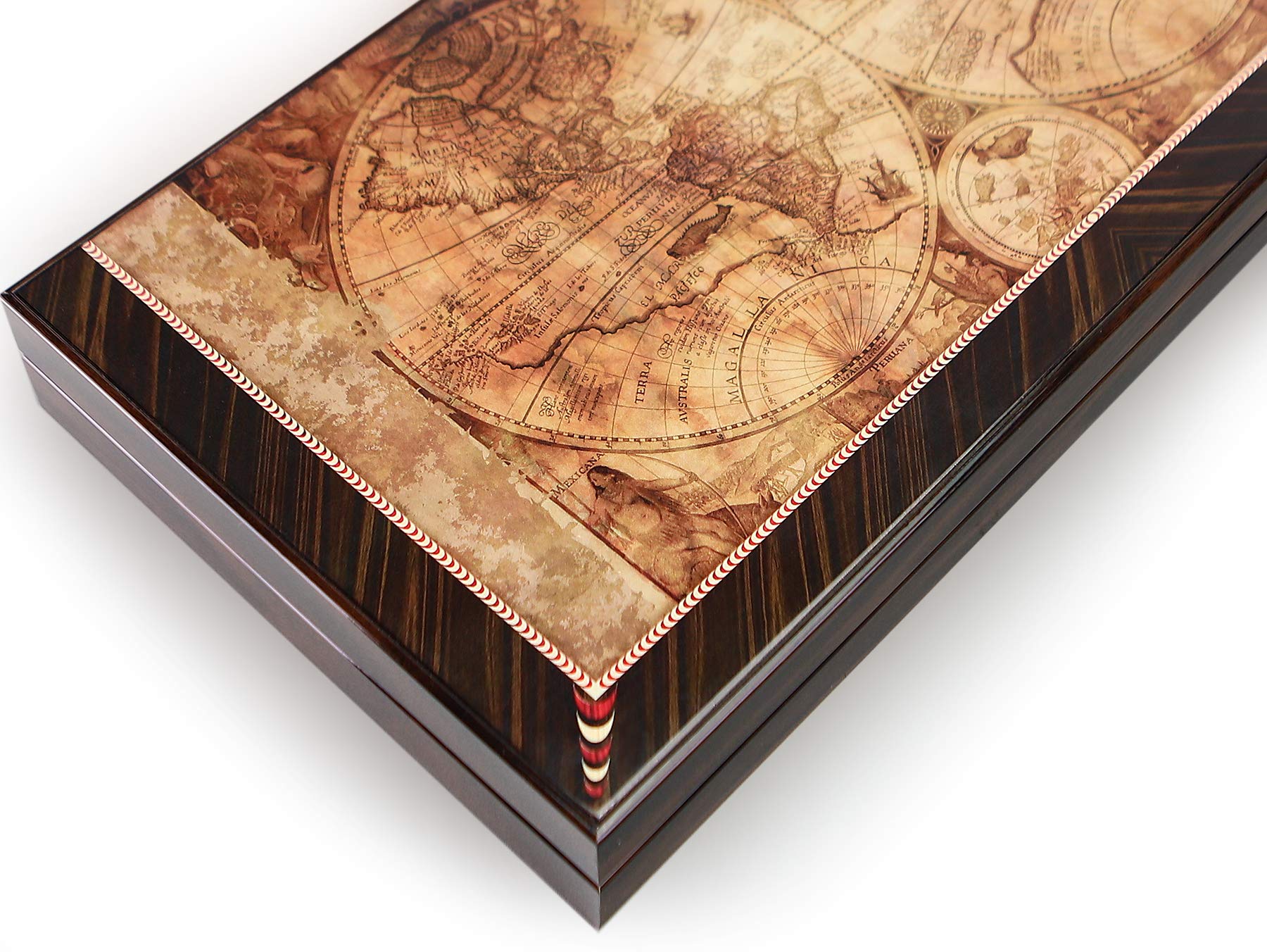 Luxus Backgammon Tavla Antik Welt XXL Gesellschaftspiele Familienspiel 50 x 50 cm.