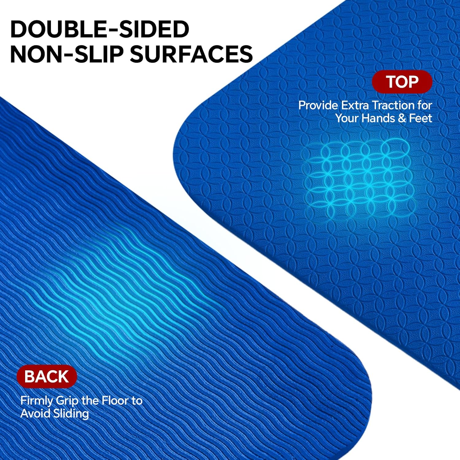 Extra Large Yoga Mat 6'x4'(1/3" & 1/4" Thick), Non-Slip, Ultra Durable, Wide Workout Mat, Wide Exercise Mats for Home Workouts, Yoga, Pilates, Stretching (Barefoot Exercise) - Image 5